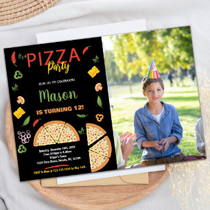 Foto Black Chili Pizza Geburtstagseinladungen Einladung