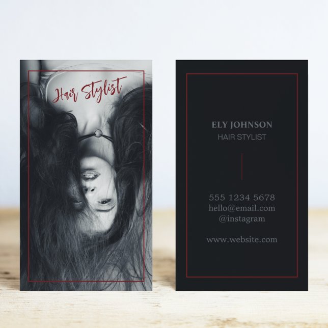 Foto Black & White Friseur Visitenkarte (Von Creator hochgeladen)