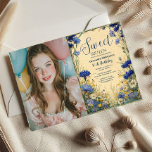 Foto Blaue Kornblume Jugendstil Sweet Sixteen
