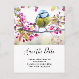 Foto "Blaue und Gelbe Vögel" Save the Date Einladungspostkarte