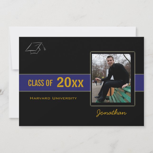 Foto Blauer Einladung zur Graduierungspartei (Vorderseite)