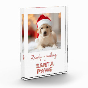 Foto Block, Santa Paws Hund Liebhaber Weihnachtsge