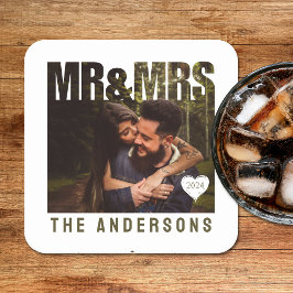 Foto Blockname Rechteckiger Pappuntersetzer