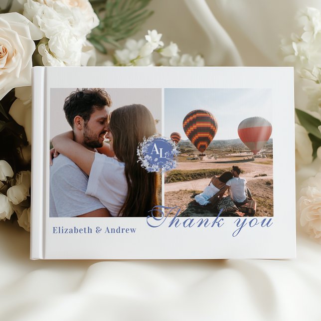 Foto Blue Chinoiserie Botanische Hochzeit Gästebuch (Von Creator hochgeladen)