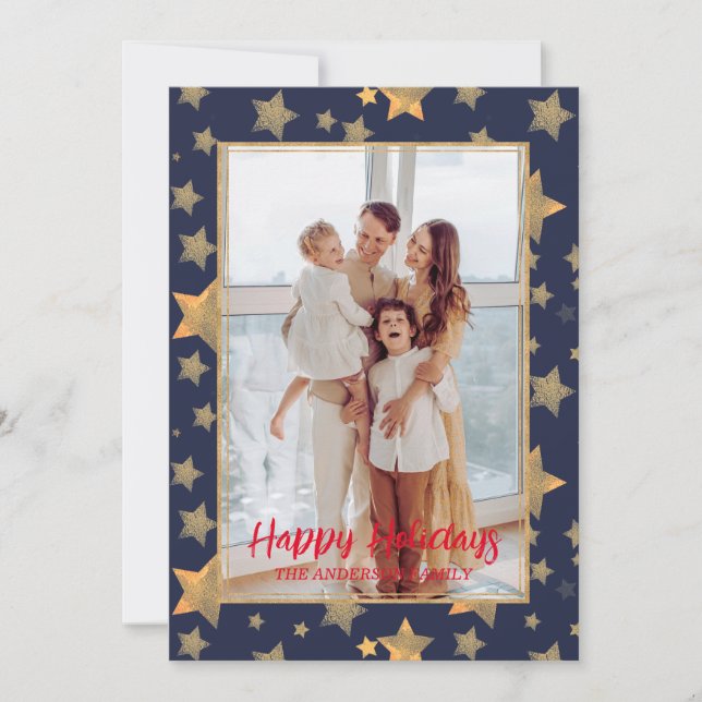 Foto Blue Gold Vintage Weihnachten (Vorderseite)