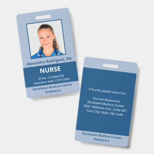 Foto Blue Medical ID für benutzerdefinierte Mitar Ausweis