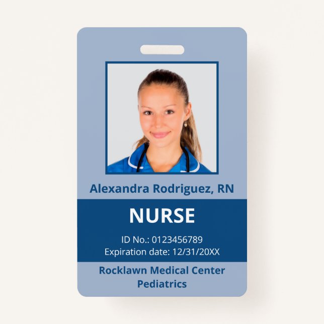 Foto Blue Medical ID für benutzerdefinierte Mitarb Ausweis (Vorderseite)