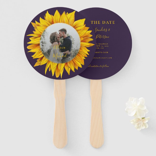 Foto Blumen rustikale elegante Hochzeit Save the D Fächer (Vorne und Hinten)