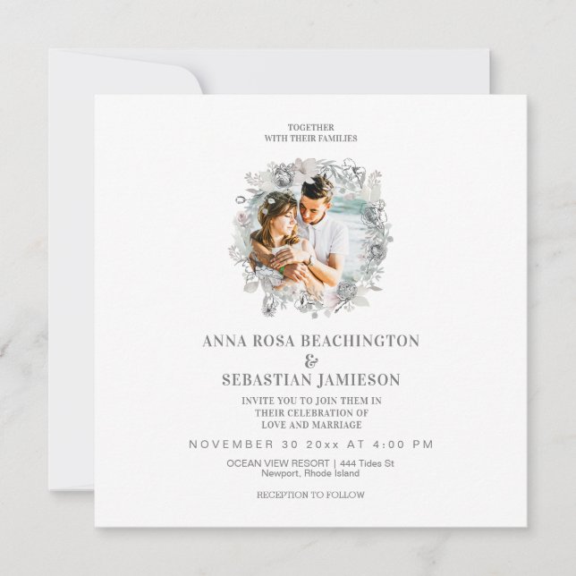 *~* FOTO Blumenkode AR16 UAWG Wedding Einladung (Vorderseite)