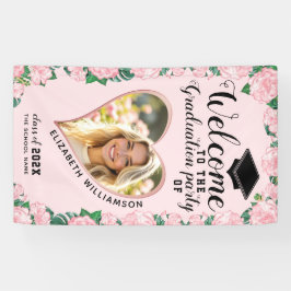 Foto Blush Pink Floral Girl Abschluss Willkommen Banner