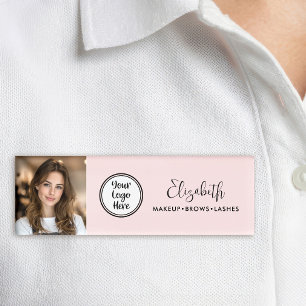 Foto Blush Pink Schriftzug Fügen Sie Ihr Logo hinz Namenschild