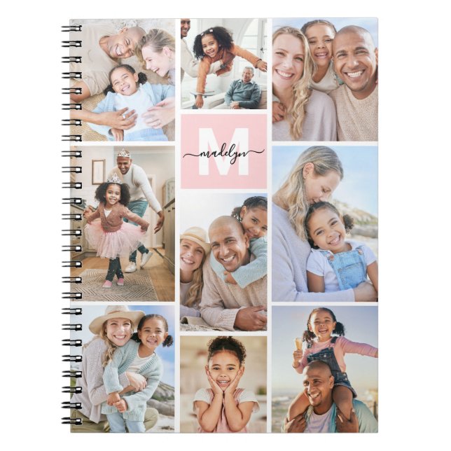 Foto Blush Rosa Monogramm Notizblock (Vorderseite)