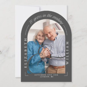 Foto-Bogen-Kalligrafie 70. Hochzeitstag Einladung