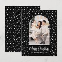 Foto Bogen Sterne Frohe Weihnachten Schwarz und We