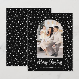 Foto Bogen Sterne Frohe Weihnachten Schwarz und We