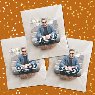 Foto Bold Script Graduate Quadratischer Aufkleber