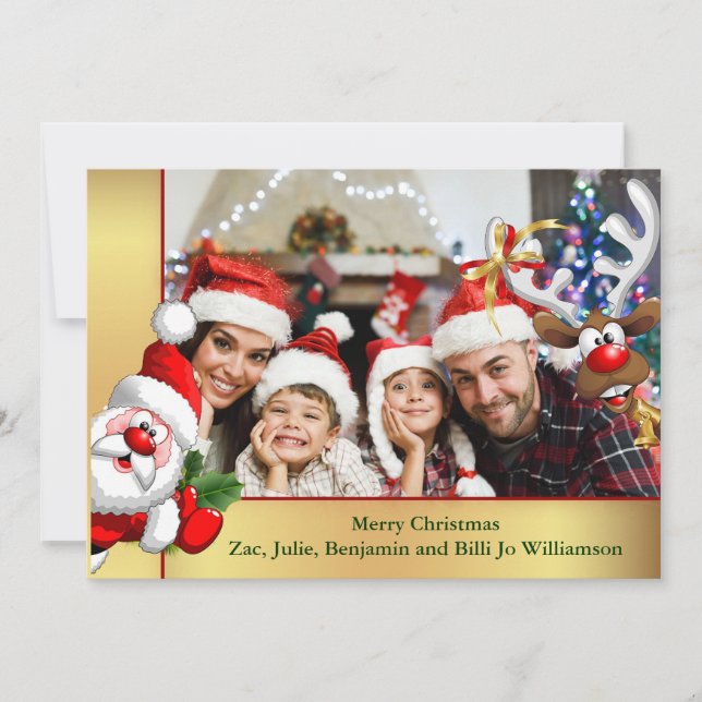 Foto Bomb Santa Reindeer Familie Foto Weihnachten (Vorderseite)