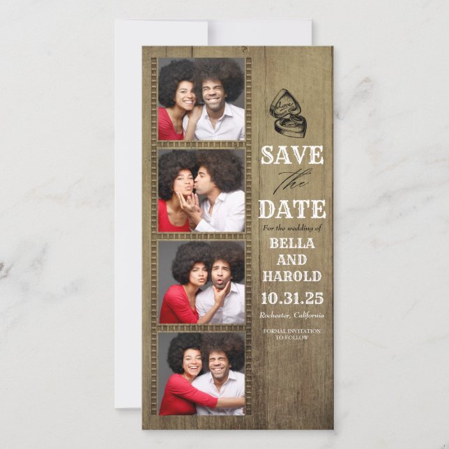 Foto Booth betrachtet Rustikales Land Save the Dat Save The Date (Vorderseite)