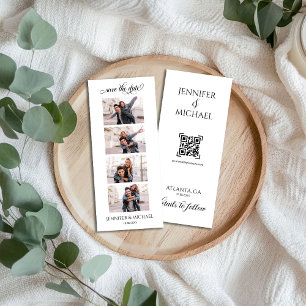 Foto Booth Calligraphy Script Foto w QR Code Save The Date