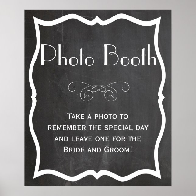 Foto Booth Chalkboard Wedding Sign Poster (Vorne)