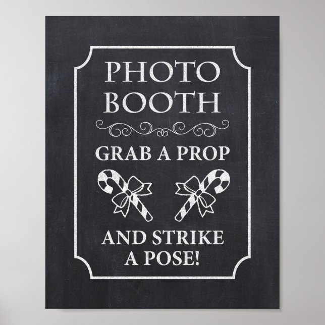 Foto Booth Christmas Winter Chalkboard Sign Poster (Vorne)