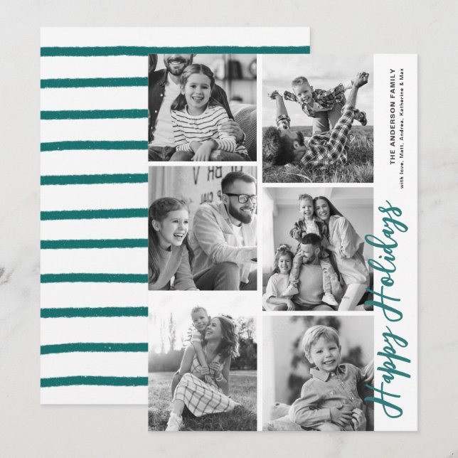 Foto Booth Holiday Card - Evergreen Feiertagskarte (Vorne/Hinten)