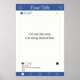 Foto Booth Prop Frame Poster Blau