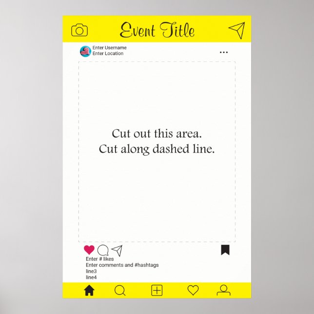 Foto Booth Prop Frame Poster Social Media Design (Vorne)