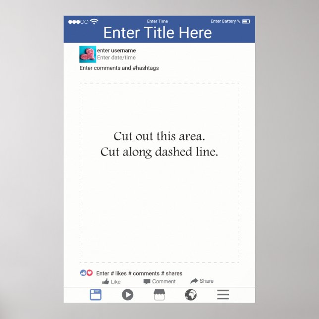 Foto Booth Prop Frame Social Media Design Poster (Vorne)