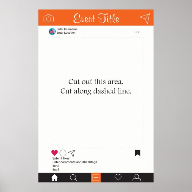 Foto Booth Prop Rahmen Poster Orang und Black (Vorne)