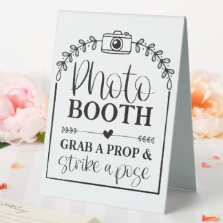 Foto Booth schnappen einen Prop & Strip eine Pose Tischaufsteller