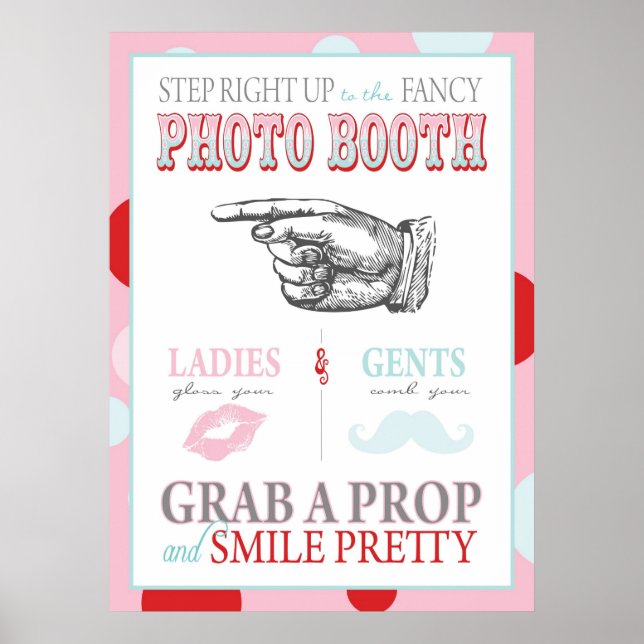 Foto Booth Sign Carnival Circus Geburtstag L Poster (Vorne)