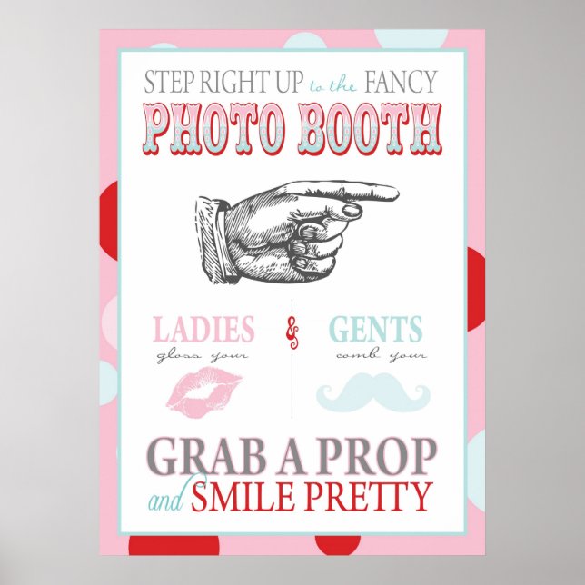 Foto Booth Sign Carnival Circus Geburtstag R Poster (Vorne)