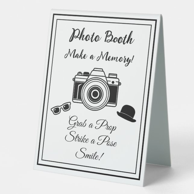 Foto Booth Sign for Wedding Tischaufsteller (Vorderseite)