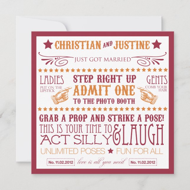 Foto Booth Signage Einladung (Vorderseite)