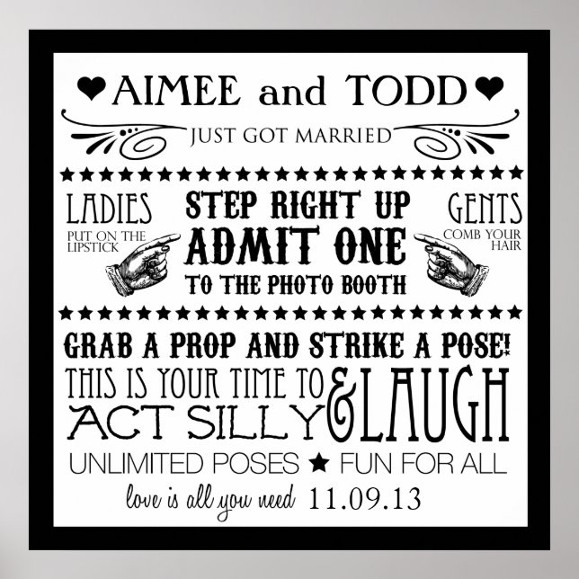 Foto Booth Signage Poster (Vorne)