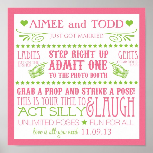 Foto Booth Signage Poster (Vorne)