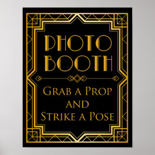 Foto Booth Wedding Sign   Gatsby Art Deco Poster