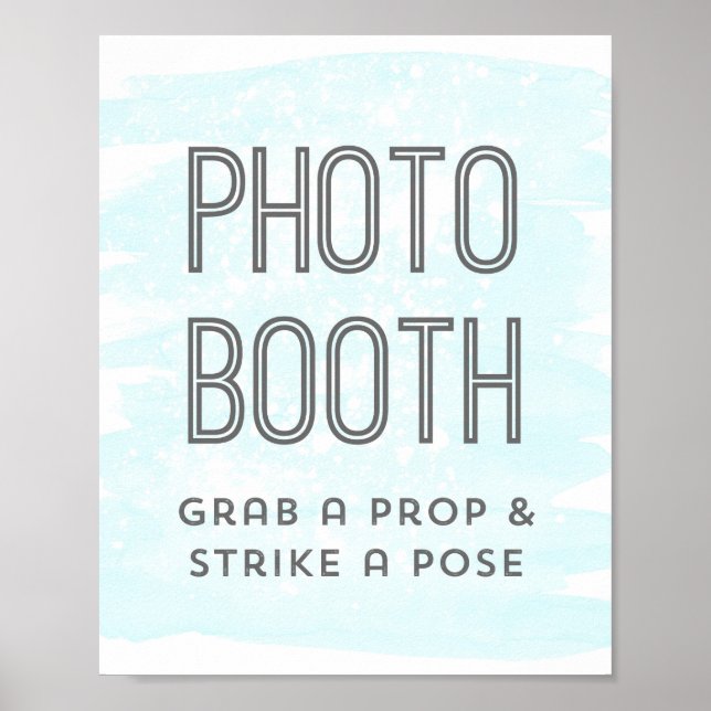 Foto Booth Wedding Sign Sky Blue Water Poster (Vorne)