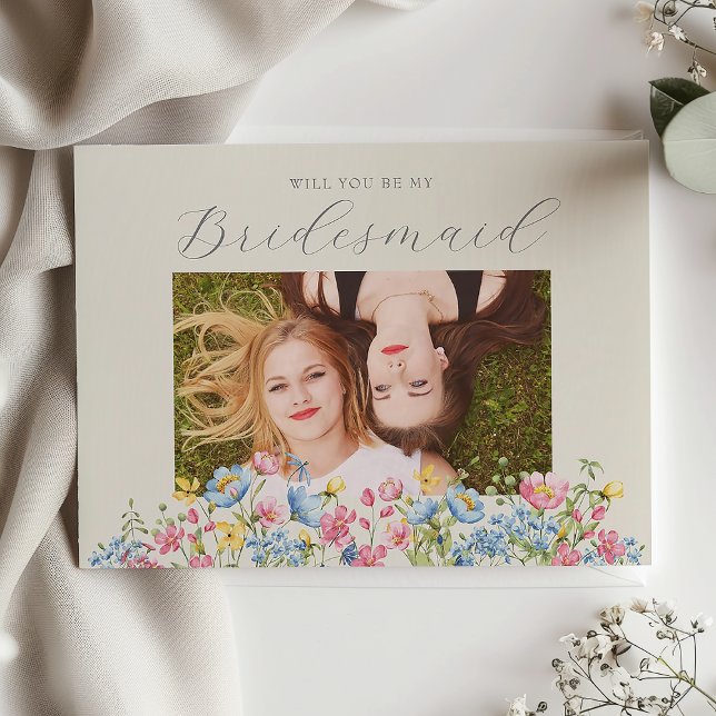 Foto Bridesmaid-Vorschlagskarte Einladungspostkarte (Von Creator hochgeladen)