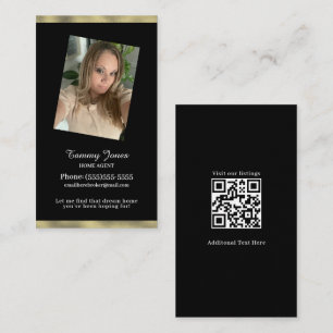 Foto Broker Zuhause Agent Minimalistisch Gold Blac Visitenkarte