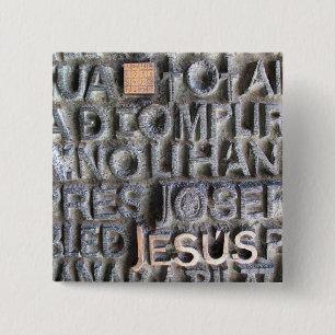 Foto Bronzeplaketten-Jesuss Sagrada Familia KNOPF Button
