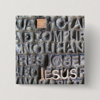 Foto Bronzeplaketten-Jesuss Sagrada Familia KNOPF Button