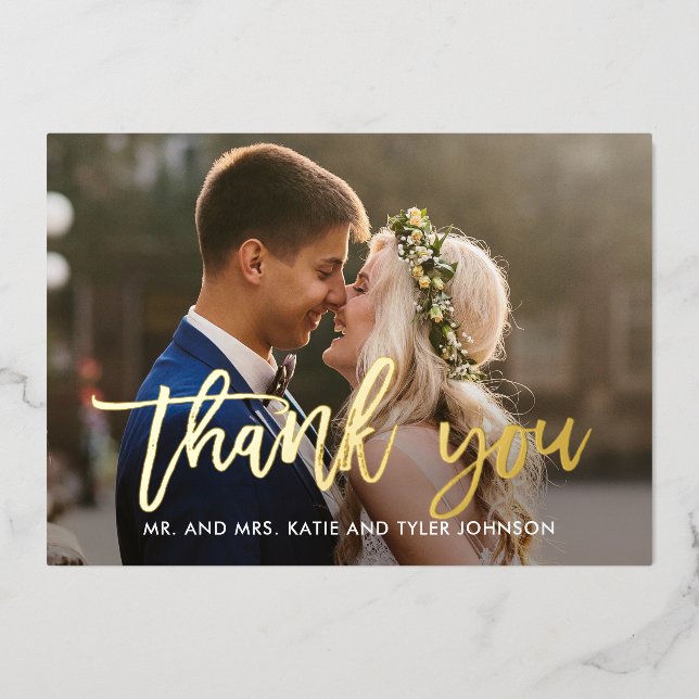 Foto "Brushed Charm REAL FOIL" Danke Karte (Vorderseite)