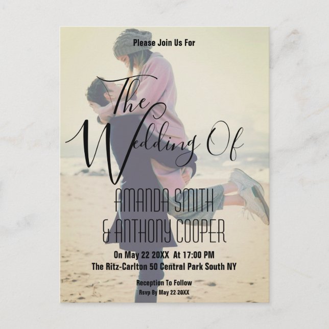 Foto Budget Hochzeitskarte Postkarte (Vorderseite)