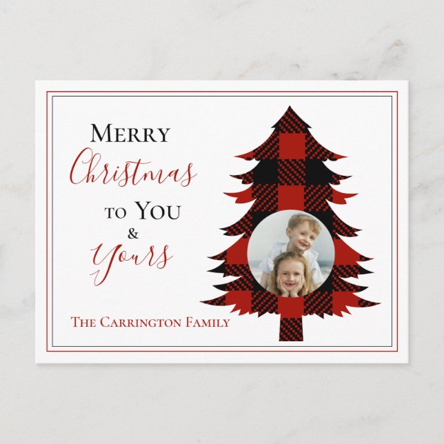 Foto Buffalo Karo Weihnachtsbaum Postkarte (Vorderseite)