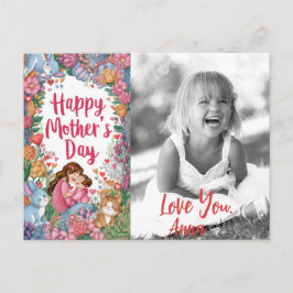 *~* Foto Bunny Whimsical Heart Muttertag AP72 Feiertagspostkarte