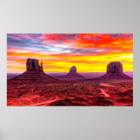 Foto bunt Sonnenuntergang Monument Valley Utah,