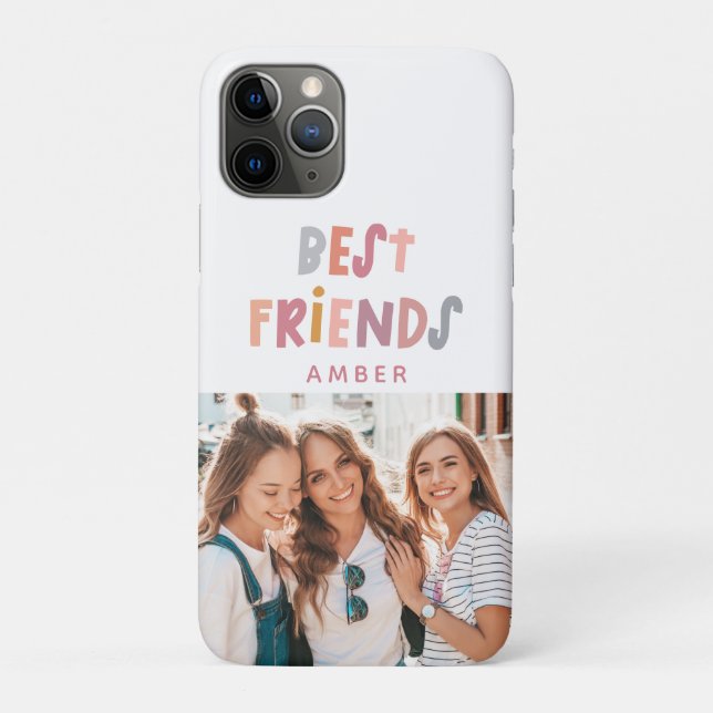 Foto bunte lustige Typografie beste Freunde Case-Mate iPhone Hülle (Rückseite)