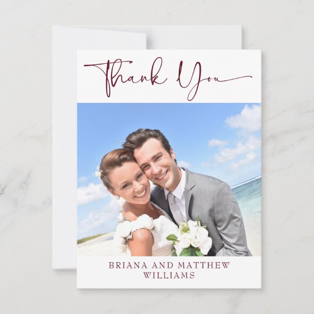 Foto Burgundy Dankeschön-Karte Dankeskarte (Vorderseite)